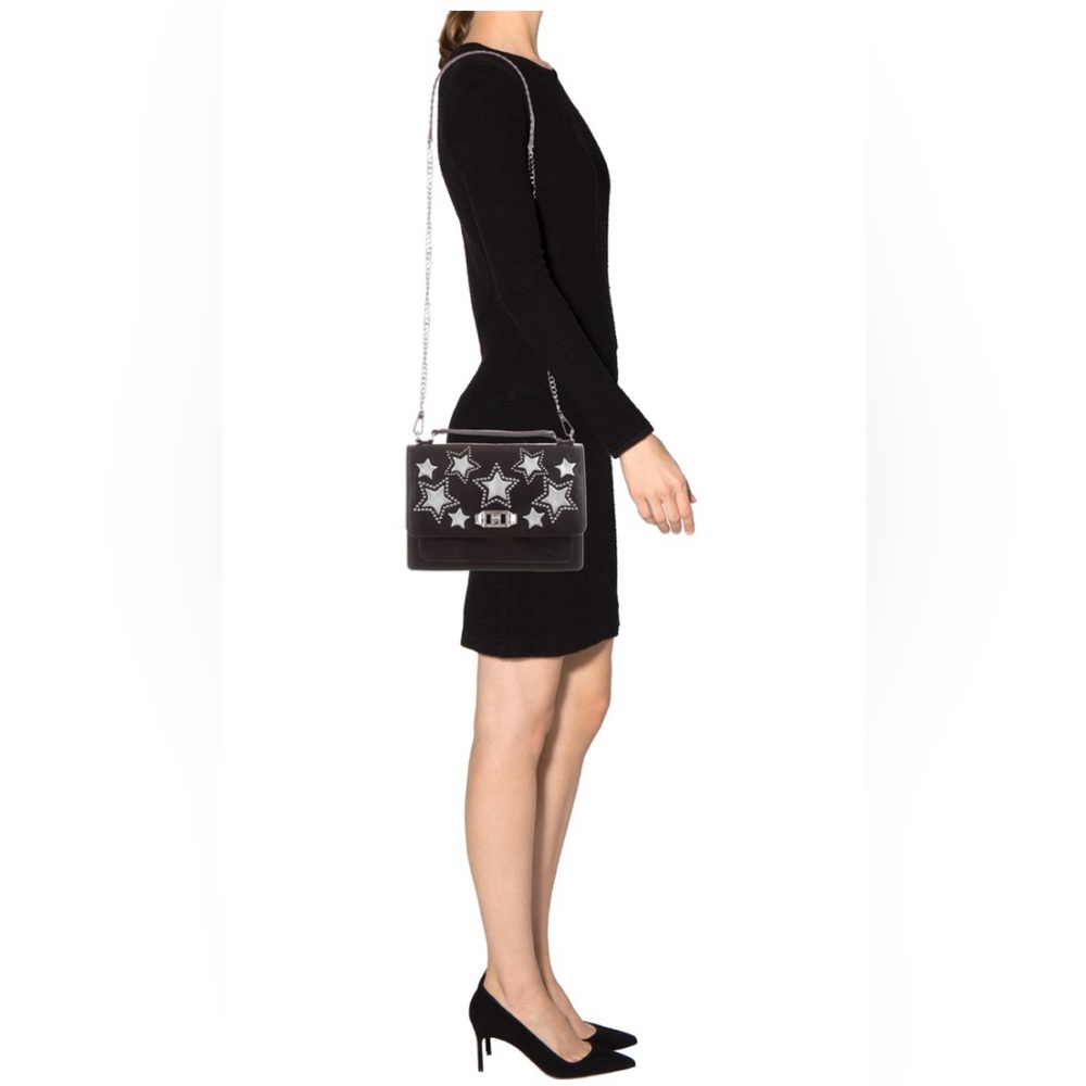 Rebecca Minkoff Black & Silver  Leather Star Crossbody Shoulder Bag